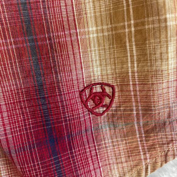 Ariat REAL Girls Shirt Sz M 10 Long Sleeve Snap Button Embroidered Cowgirl - Picture 5 of 10